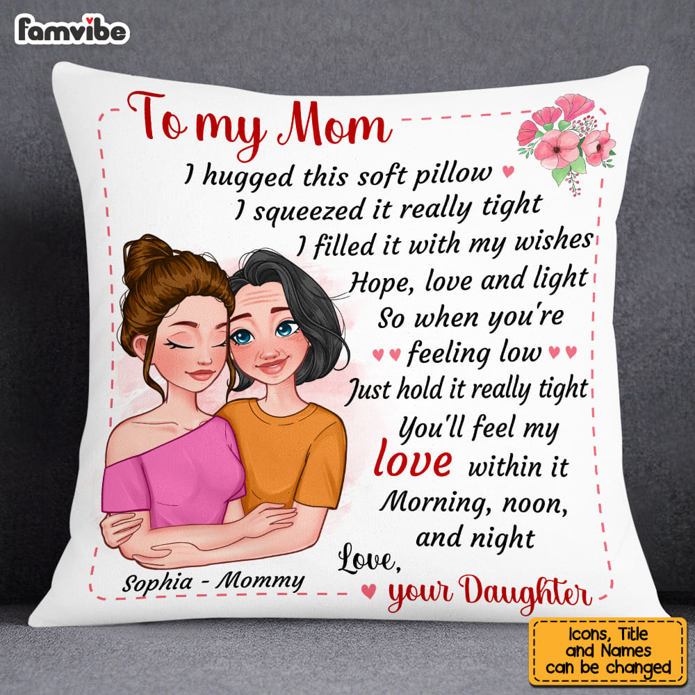 Personalized To My Mom Hug This Pillow 24047 Primary Mockup