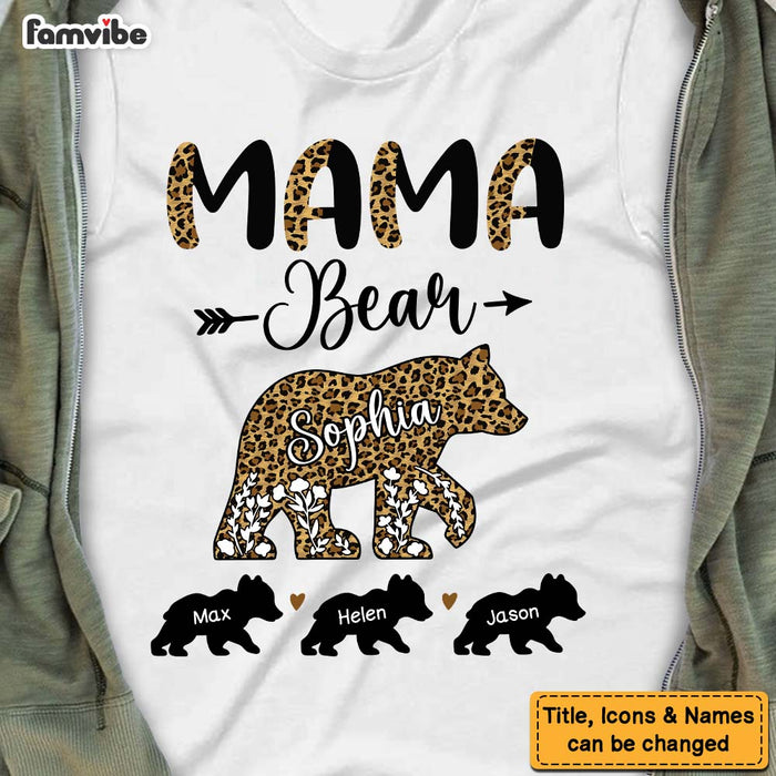 Personalized Gift For Mom Mama Bear Half Leopard Shirt - Hoodie - Sweatshirt 24050 1