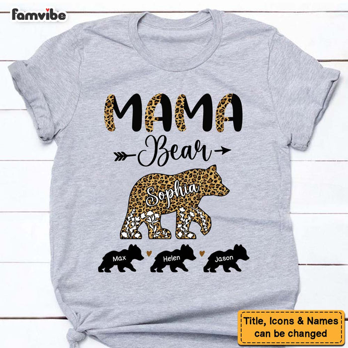 Personalized Gift For Mom Mama Bear Half Leopard Shirt - Hoodie - Sweatshirt 24050 1