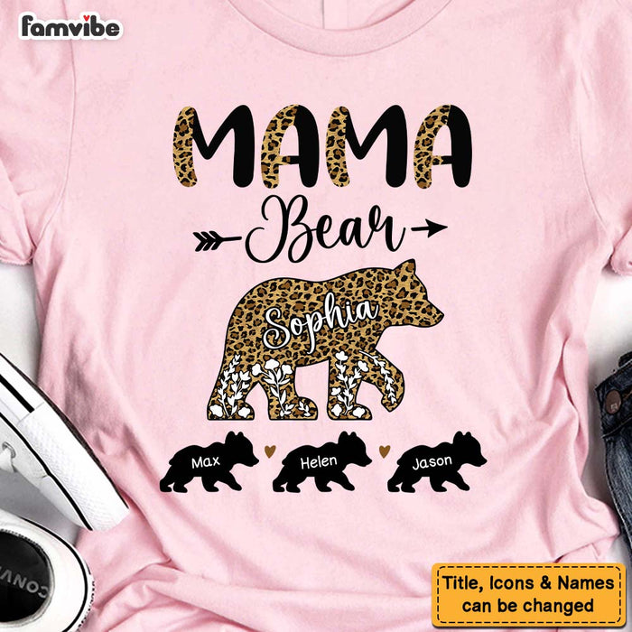 Personalized Gift For Mom Mama Bear Half Leopard Shirt - Hoodie - Sweatshirt 24050 1