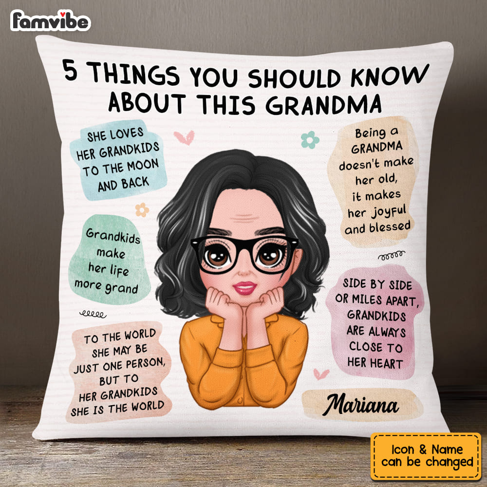Personalized 5 things you should know about this Grandma Pillow 24060 Primary Mockup