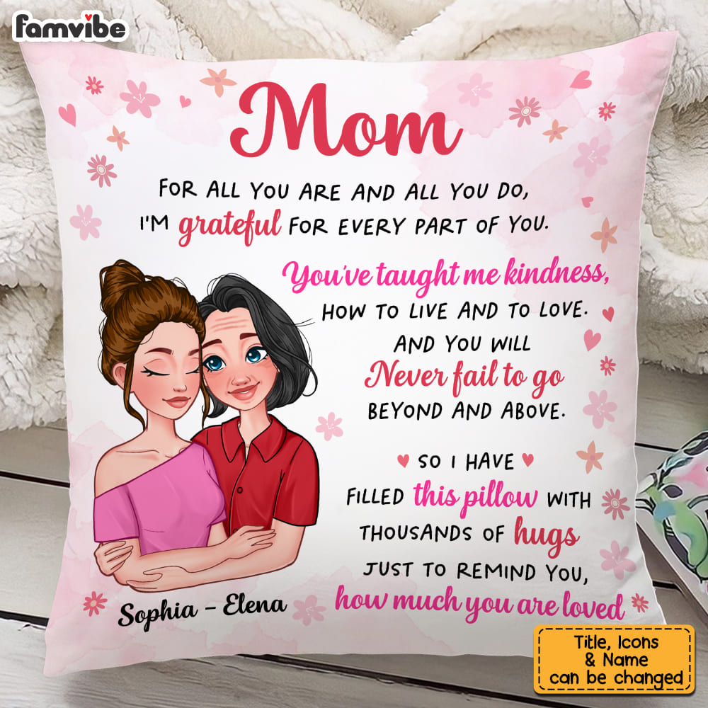 Personalized Gift For Mom And Daughter Hug This Pillow 24065 Primary Mockup
