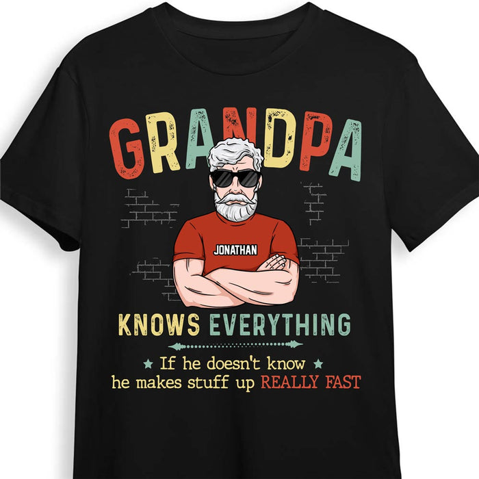 Personalized Gift Grandpa Knows Everything Shirt - Hoodie - Sweatshirt 24083 1