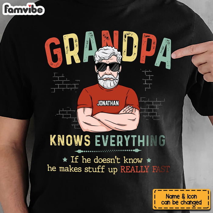 Personalized Gift Grandpa Knows Everything Shirt - Hoodie - Sweatshirt 24083 1