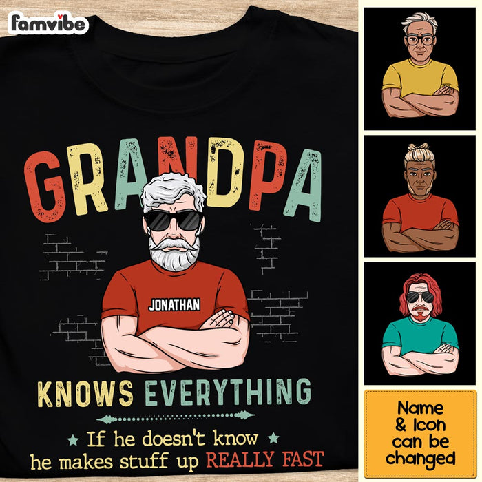 Personalized Gift Grandpa Knows Everything Shirt - Hoodie - Sweatshirt 24083 1