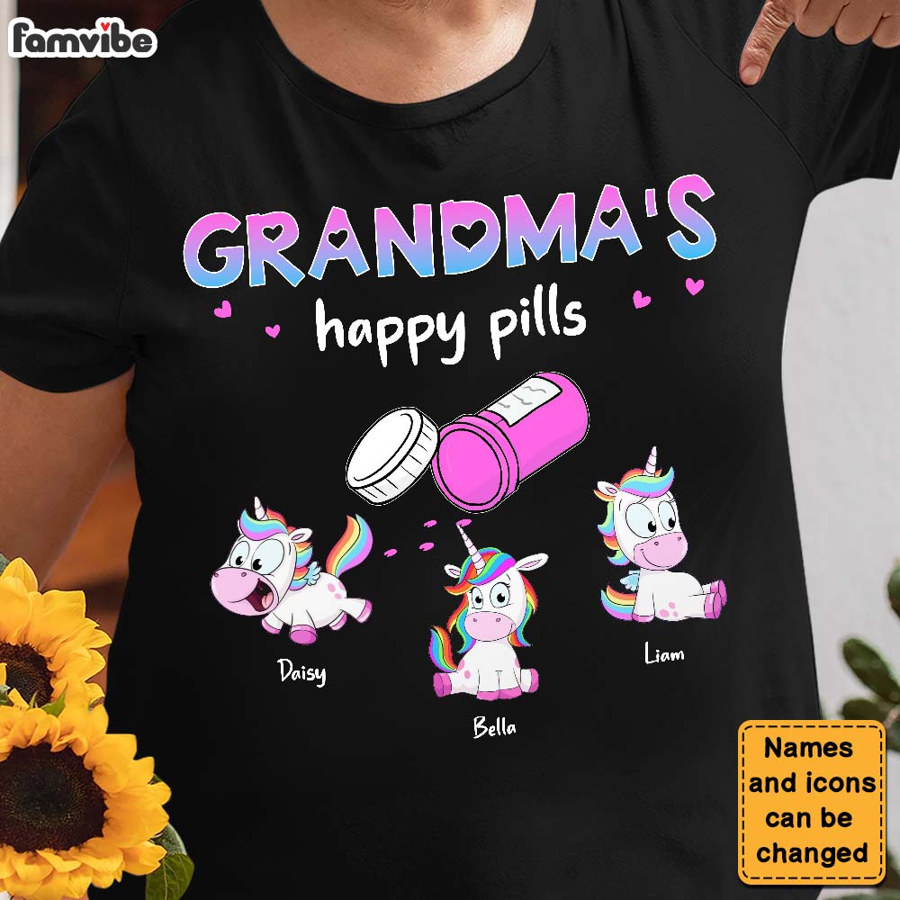 Personalized Grandma Happy Pills Shirt 24088 Primary Mockup