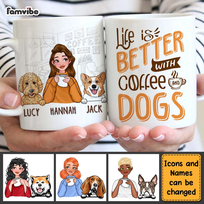 Personalized Life Is Better With Coffee And Dogs Mug 24095 1