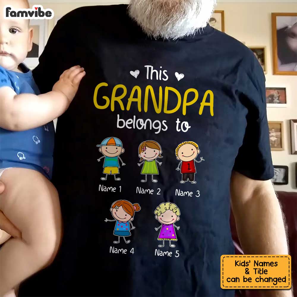 Personalized This Grandpa Belongs To T Shirt MY111 81O34