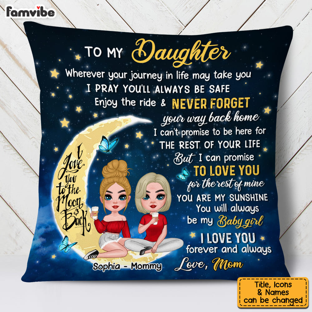 Personalized Gift For Daughter Pillow 24102 Primary Mockup