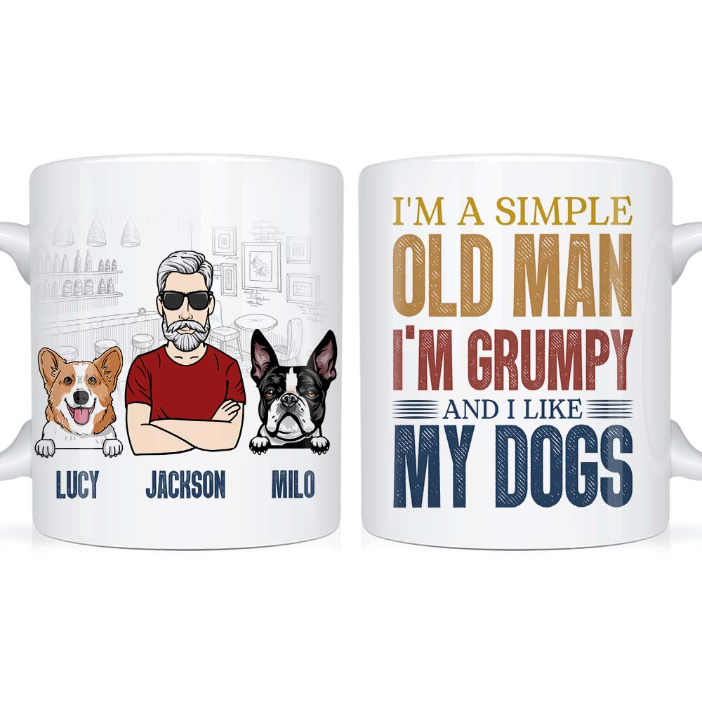 Personalized A Simple Old Man Likes Dog Mug 24114 Primary Mockup