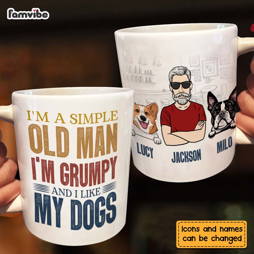 Personalized A Simple Old Man Likes Dog Mug 24114 Primary Mockup