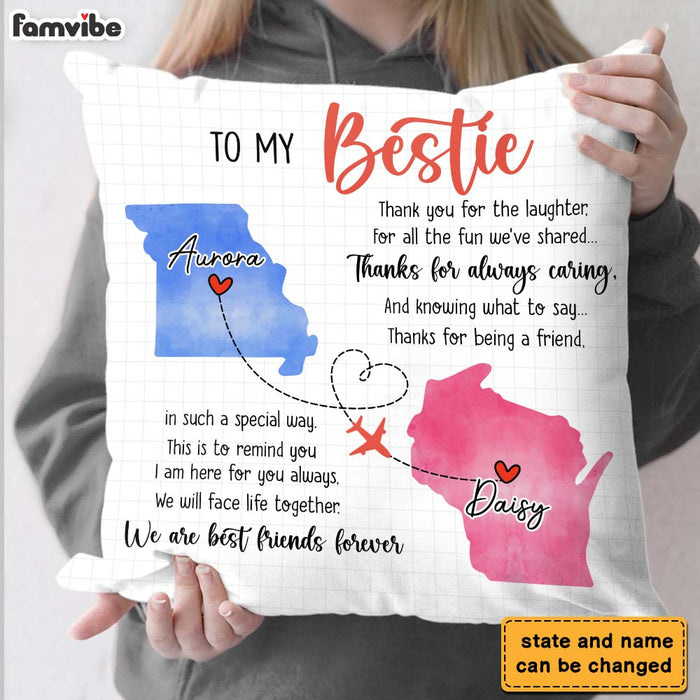 Personalized Gift For Long Distance Friends Watercolor Maps Pillow 24121 1