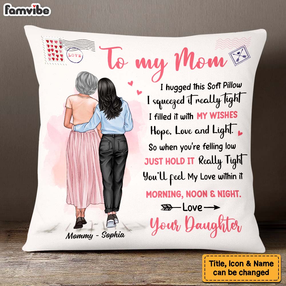 Personalized To My Mom Hug This Pillow 24131 Primary Mockup