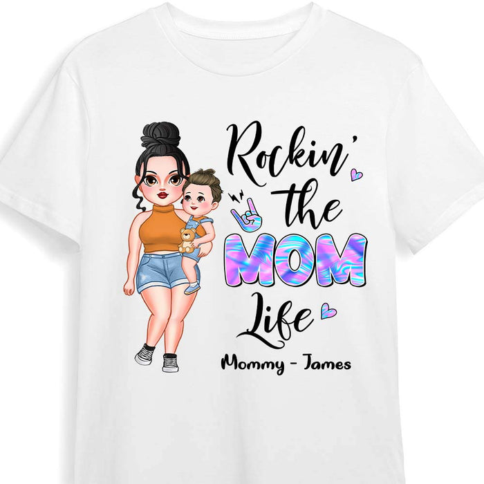 Personalized Rockin Mom Shirt - Hoodie - Sweatshirt 24136 1