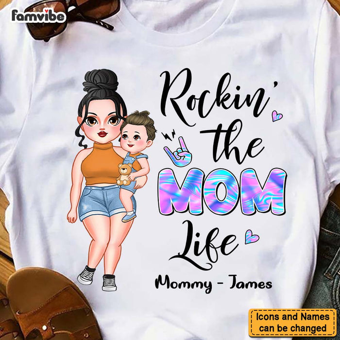 Personalized Rockin Mom Shirt - Hoodie - Sweatshirt 24136 1