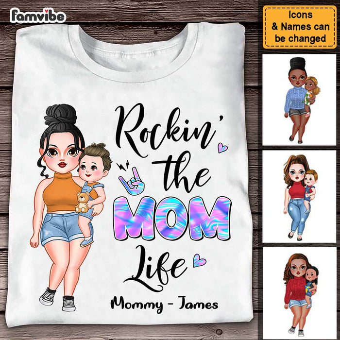 Personalized Rockin Mom Shirt - Hoodie - Sweatshirt 24136 1