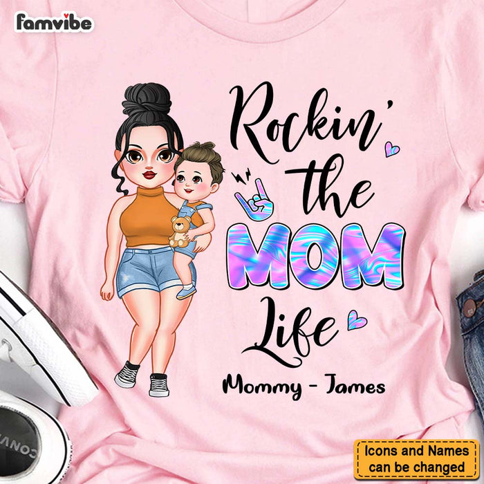 Personalized Rockin Mom Shirt - Hoodie - Sweatshirt 24136 1