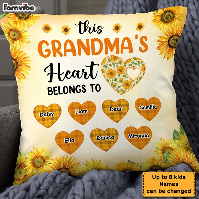 Personalized This Grandma's Heart Belongs To Pillow 24145 1