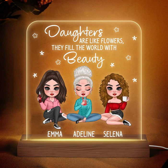 Personalized Daughters Are Like Flowers Plaque LED Lamp Night Light 24154 1