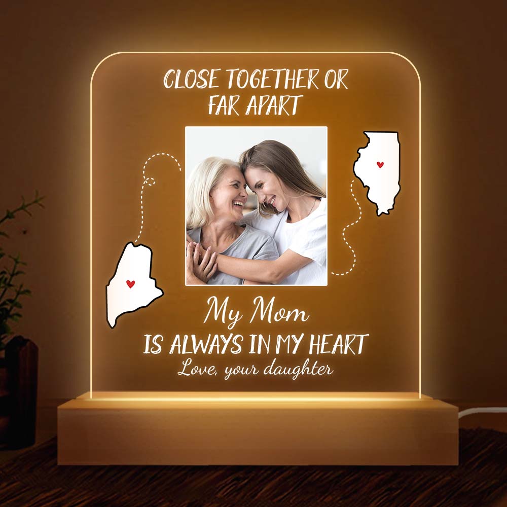 Personalized Gift For Long Distance Mom Plaque LED Lamp Night Light 24163 Primary Mockup