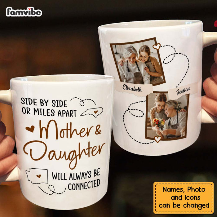 Personalized Gift For Long Distance Mother And Daughter Always Be Connected Mug 24164 1