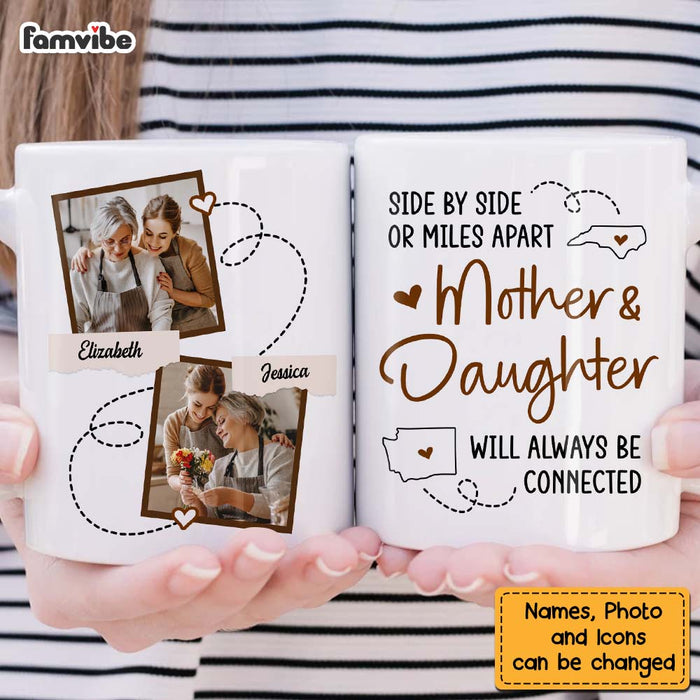 Personalized Gift For Long Distance Mother And Daughter Always Be Connected Mug 24164 1