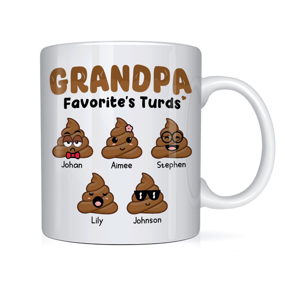 Personalized Grandpa Favorite's Turds Mug 24170 Primary Mockup