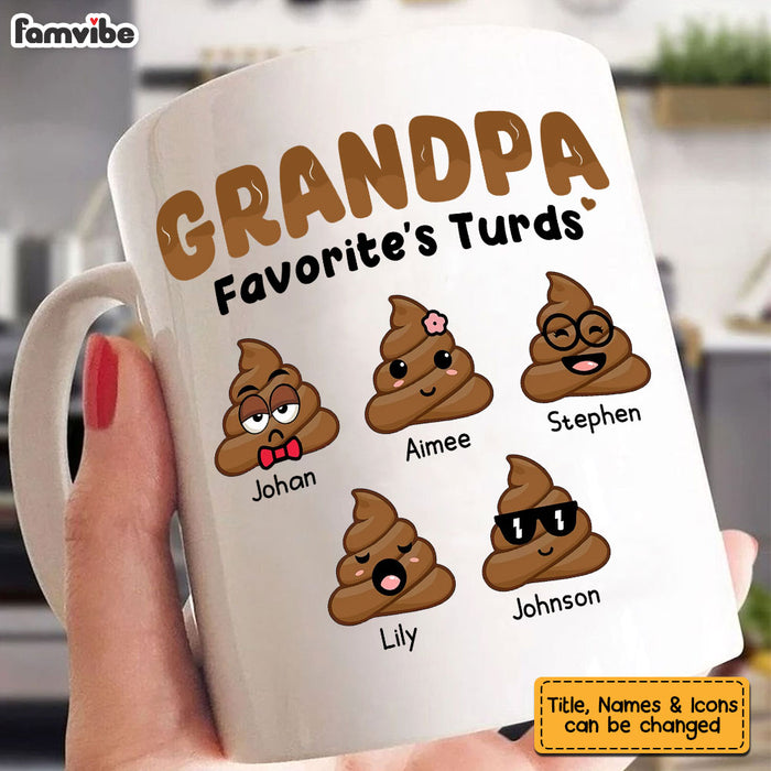 Personalized Grandpa Favorite's Turds Mug 24170 1