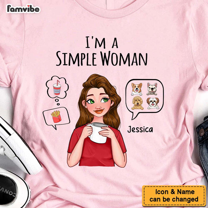 Personalized Gift for Dog Mom I'm  A Simple Woman Shirt - Hoodie - Sweatshirt 24177 1