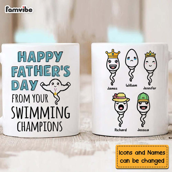 Personalized Gift happy Father's Day From Swimmer Champions Mug 24178 1