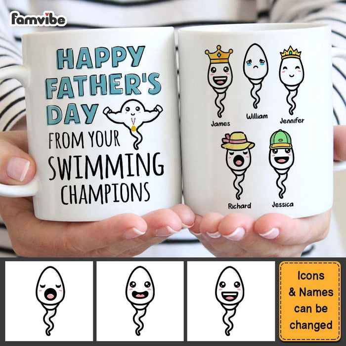 Personalized Gift happy Father's Day From Swimmer Champions Mug 24178 1