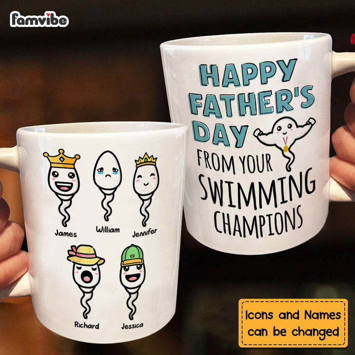 Personalized Gift happy Father's Day From Swimmer Champions Mug 24178 1