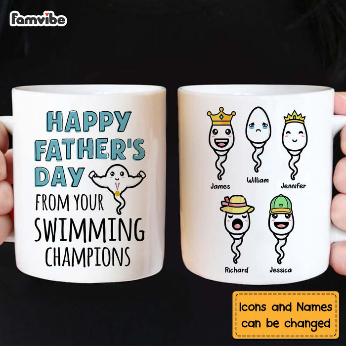 Personalized Gift happy Father's Day From Swimmer Champions Mug 24178 1