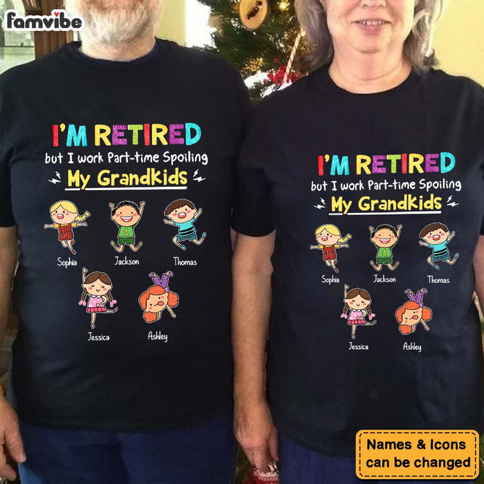 Personalized Grandpa I'm Retired Work Part-time Spoiling My Grandkids Shirt - Hoodie - Sweatshirt 24197 1