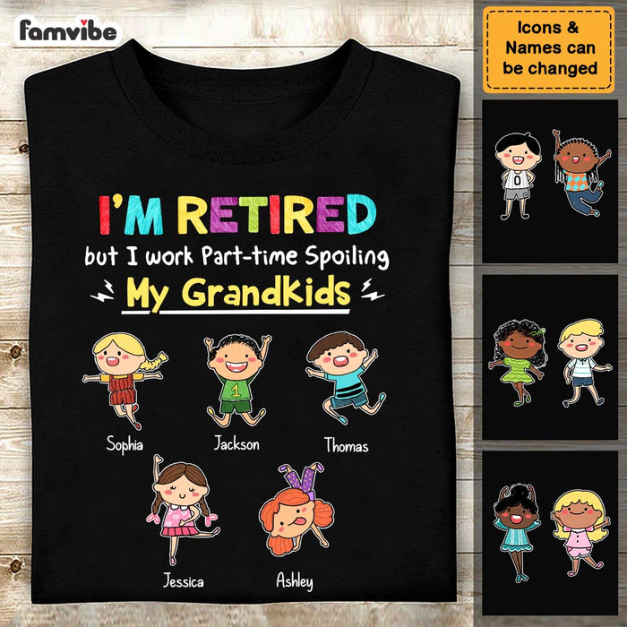 Personalized Grandpa I'm Retired Work Part-time Spoiling My Grandkids Shirt - Hoodie - Sweatshirt 24197 1
