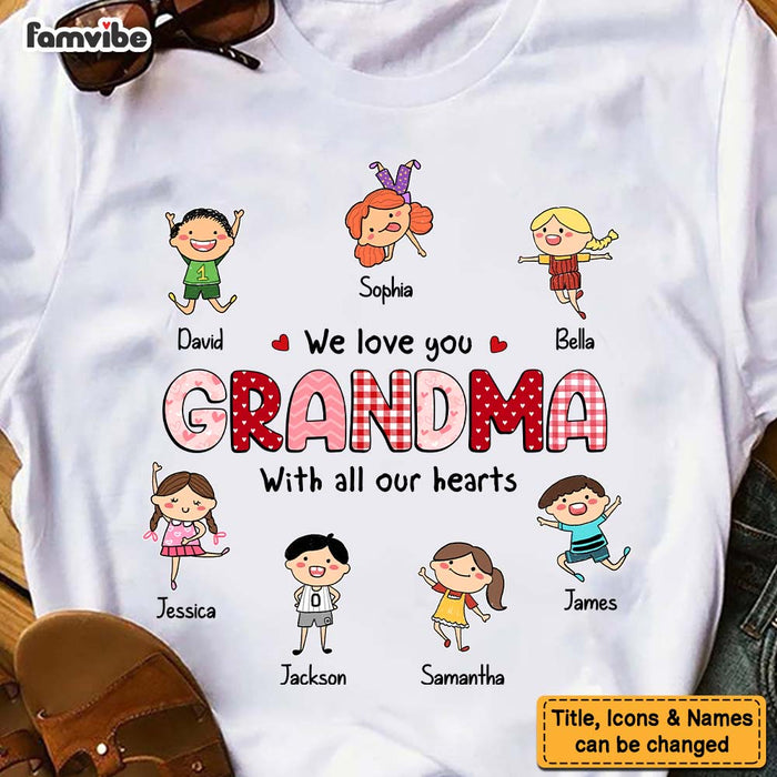 Personalized Gift For Grandma Doodle Kids We Love You Shirt - Hoodie - Sweatshirt 24199 1