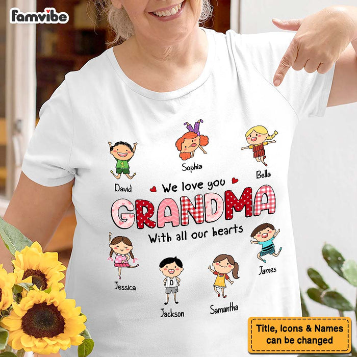 Personalized Gift For Grandma Doodle Kids We Love You Shirt - Hoodie - Sweatshirt 24199 1