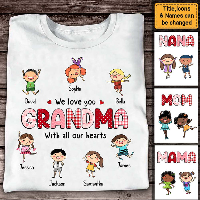 Personalized Gift For Grandma Doodle Kids We Love You Shirt - Hoodie - Sweatshirt 24199 1