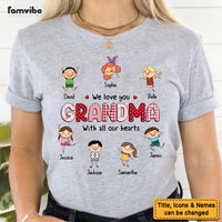 Personalized Gift For Grandma Doodle Kids We Love You Shirt - Hoodie - Sweatshirt 24199 thumb 1