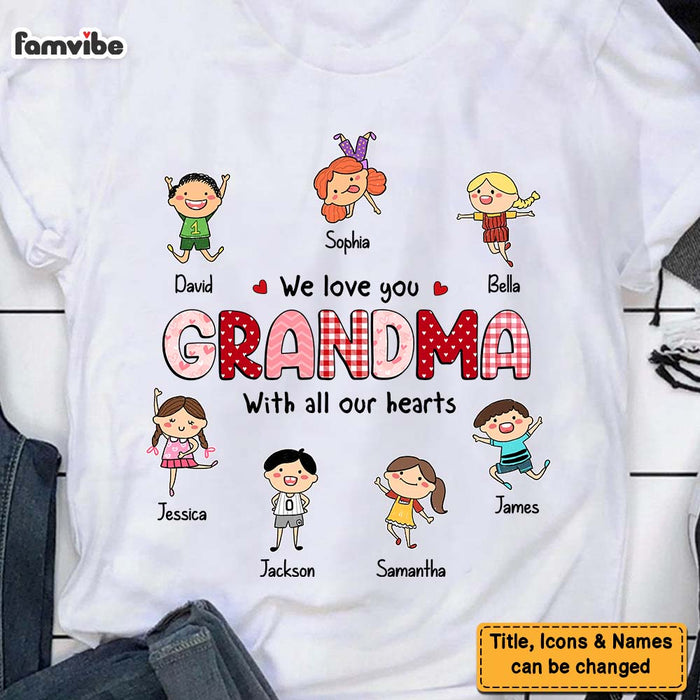 Personalized Gift For Grandma Doodle Kids We Love You Shirt - Hoodie - Sweatshirt 24199 1