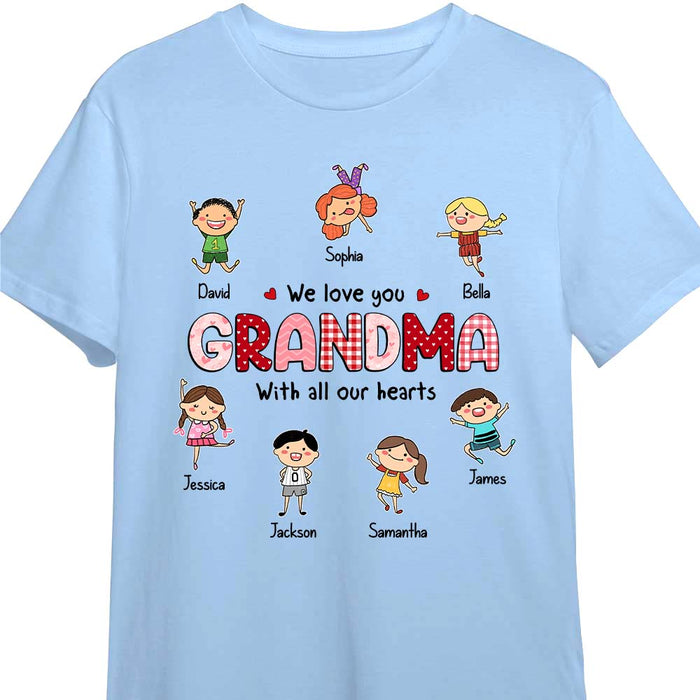 Personalized Gift For Grandma Doodle Kids We Love You Shirt - Hoodie - Sweatshirt 24199 1