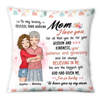 Personalized I'm So Lucky To Have You As My Mom Pillow 24204 thumb 1