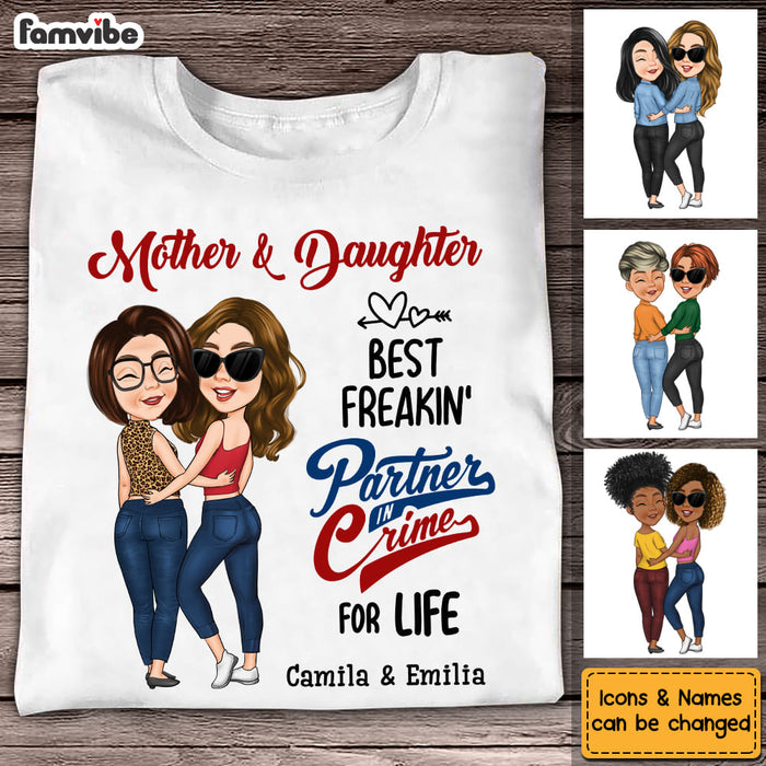 Personalized Gift Mother And Daughter Partner In Crime Shirt - Hoodie - Sweatshirt 24226 1