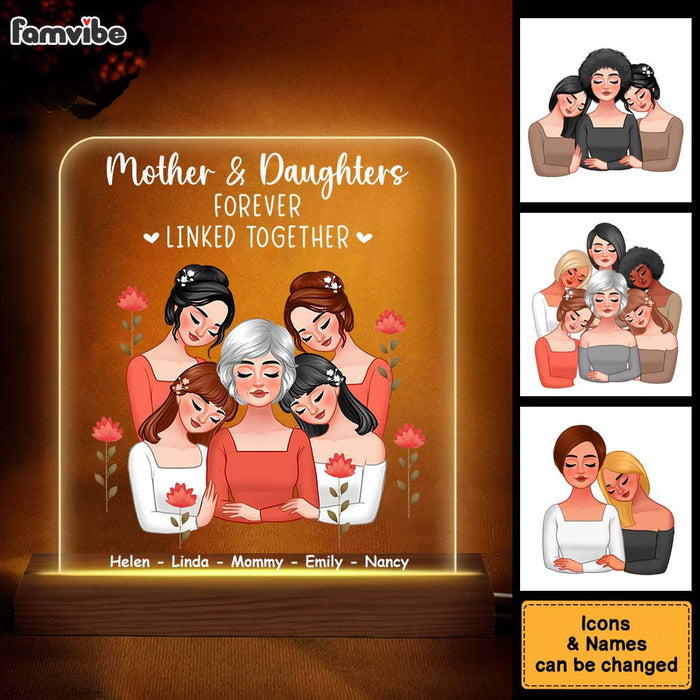 Personalized Mother & Daughters Forever Linked Together Plaque LED Lamp Night Light 24231 1