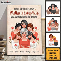 Personalized Mother & Daughters Will Always Be Connected By Heart Poster 24246 thumb 1
