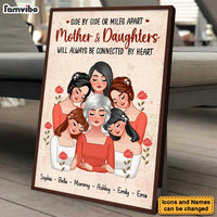 Personalized Mother & Daughters Will Always Be Connected By Heart Poster 24246 thumb 1