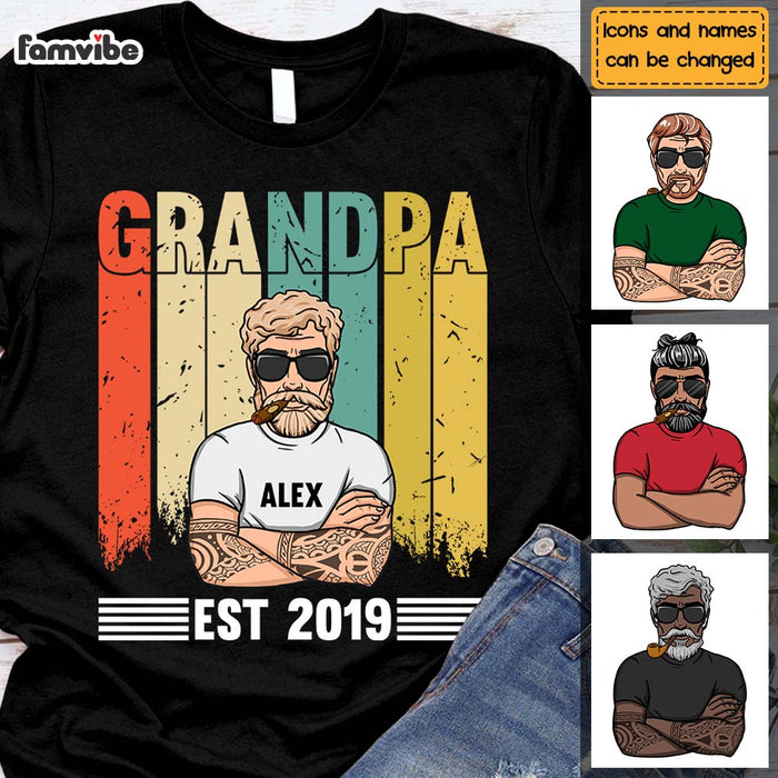 Personalized Grandpa Vintage Shirt - Hoodie - Sweatshirt 24253 1
