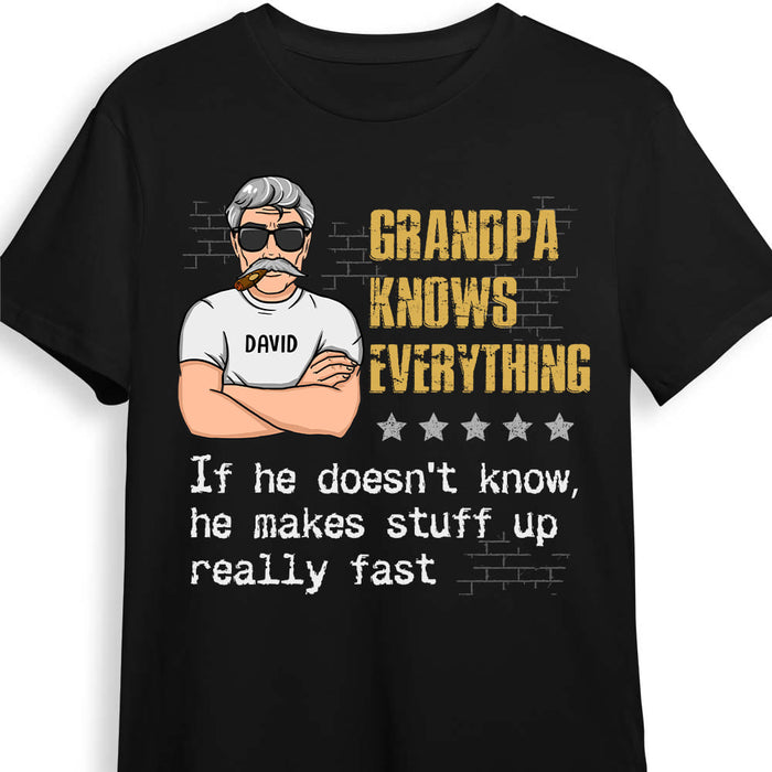 Personalized Gift For Grandpa Knows Everything Shirt - Hoodie - Sweatshirt 24270 1