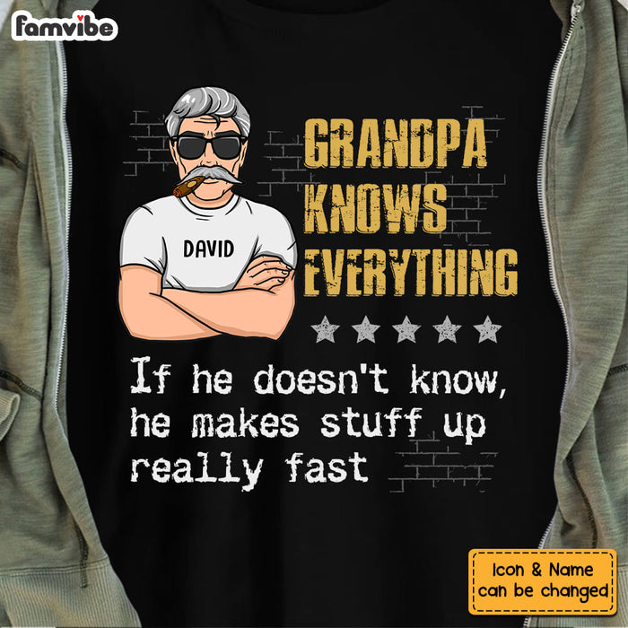 Personalized Gift For Grandpa Knows Everything Shirt - Hoodie - Sweatshirt 24270 1