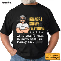 Personalized Gift For Grandpa Knows Everything Shirt - Hoodie - Sweatshirt 24270 thumb 1